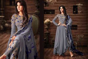 Picture of un-stitched  georgette with embroidery salwar kameez maisha-4809