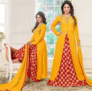 Picture of un-stitched  georgette with embroidery palazzo salwar kameez  st-0032