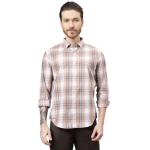 WOODLAND MFCS 125 FULL SLEEVE BEIGE MULTI CHECK SHIRT