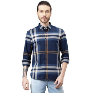 WOODLAND MFFS 03 FULL SLEEVE BLUE MULTI CHECK SHIRT