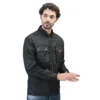 WOODLAND WAJC 29 Men Black Utility Jacket with Full Zip Closure