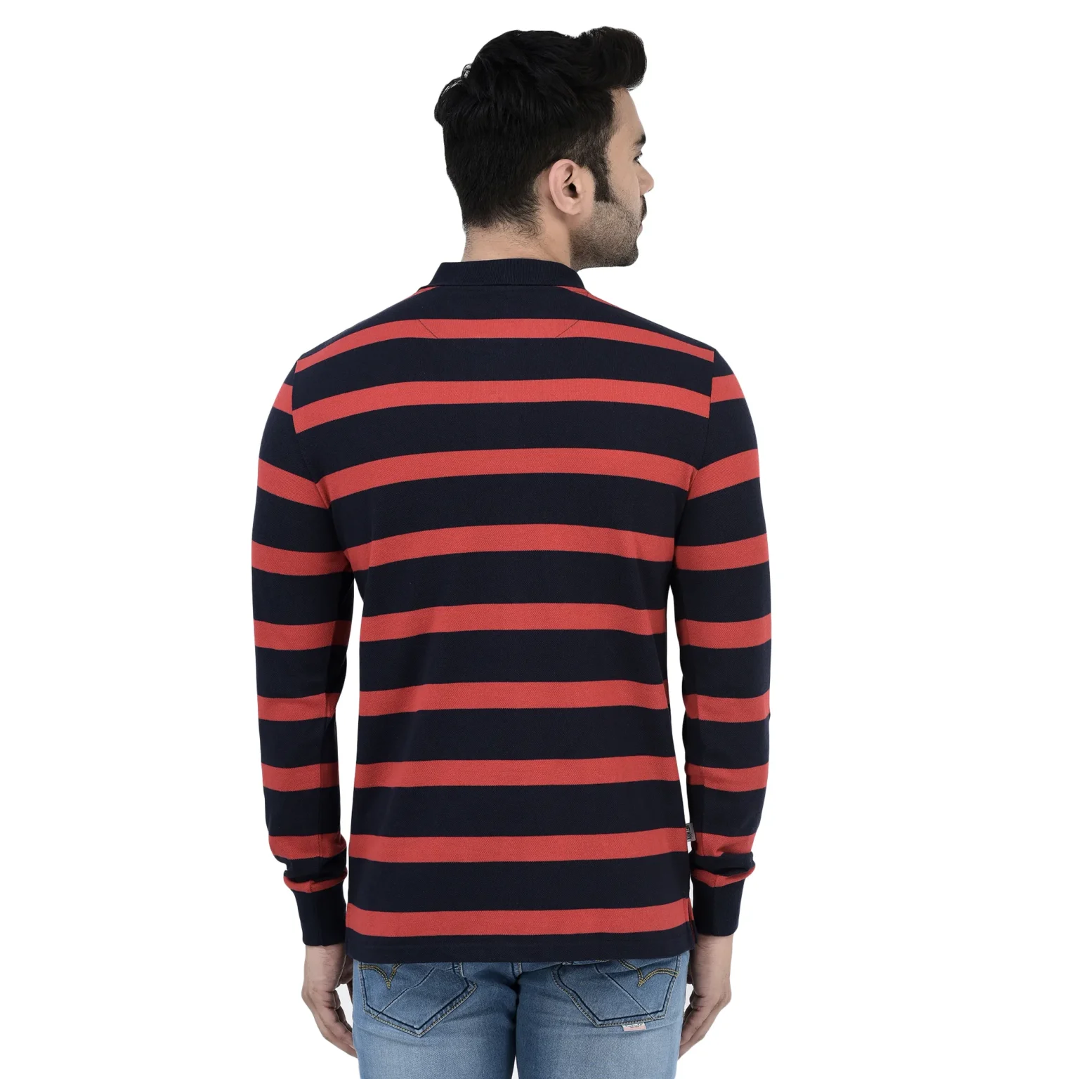 WOODLANDIWPTS 001FS RED NAVY FULLSLEEVE POLO